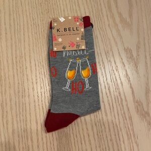 Gray and Red Women’s Christmas Socks